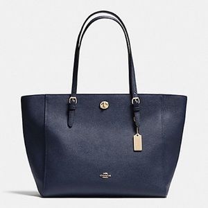 GUC Coach Navy Blue Turn-lock tote